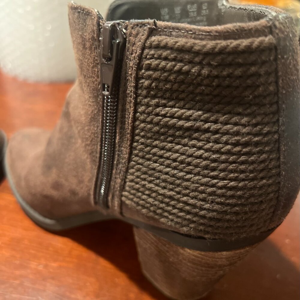 CARLOS by Carlos Santana Everett Ankle Booties Brown Microsuede